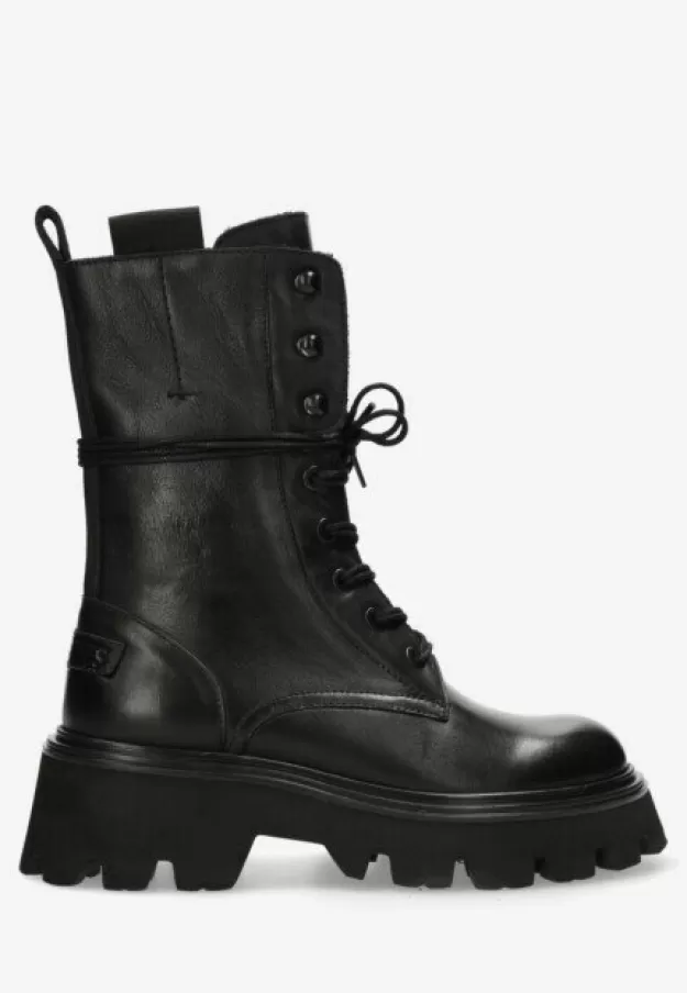 Shabbies Amsterdam Lace-up shoes*Ankle Boot Yosi Black