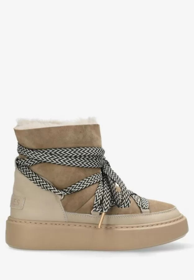 Shabbies Amsterdam Lace-up shoes*Boot Hind Taupe