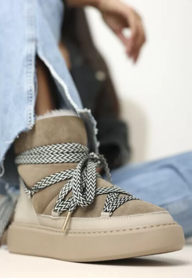 Shabbies Amsterdam Lace-up shoes*Boot Hind Taupe