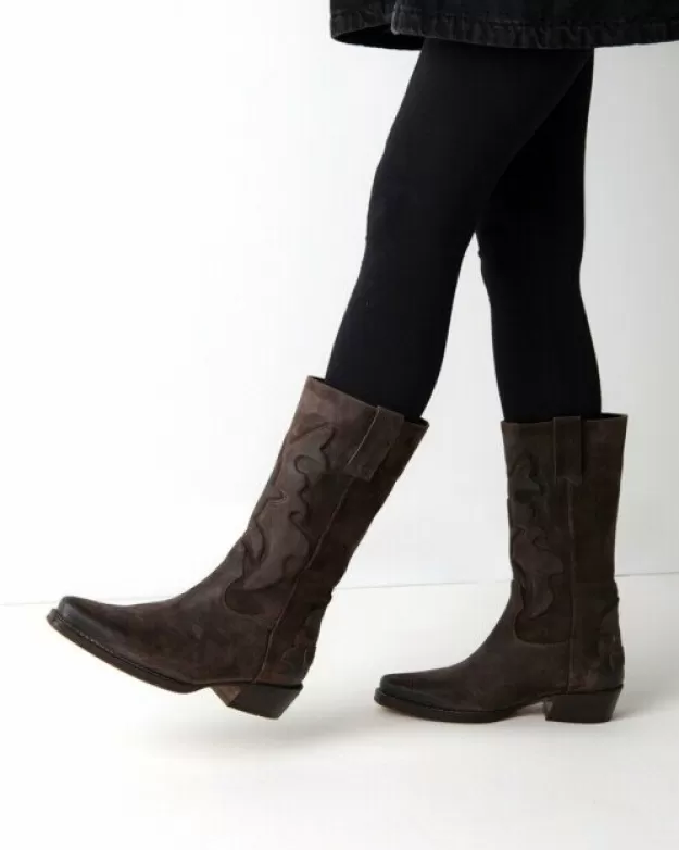 Shabbies Amsterdam Cowboy boots | Boots*Boot waxed suede brown