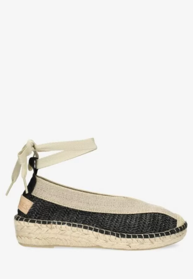 Shabbies Amsterdam Espadrilles*Espadrille Palma Kimono Raffia Black