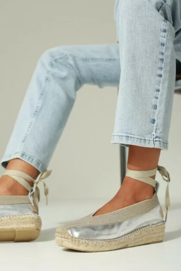 Shabbies Amsterdam Loafers | Espadrilles*Espadrille Palma Kimono Silver