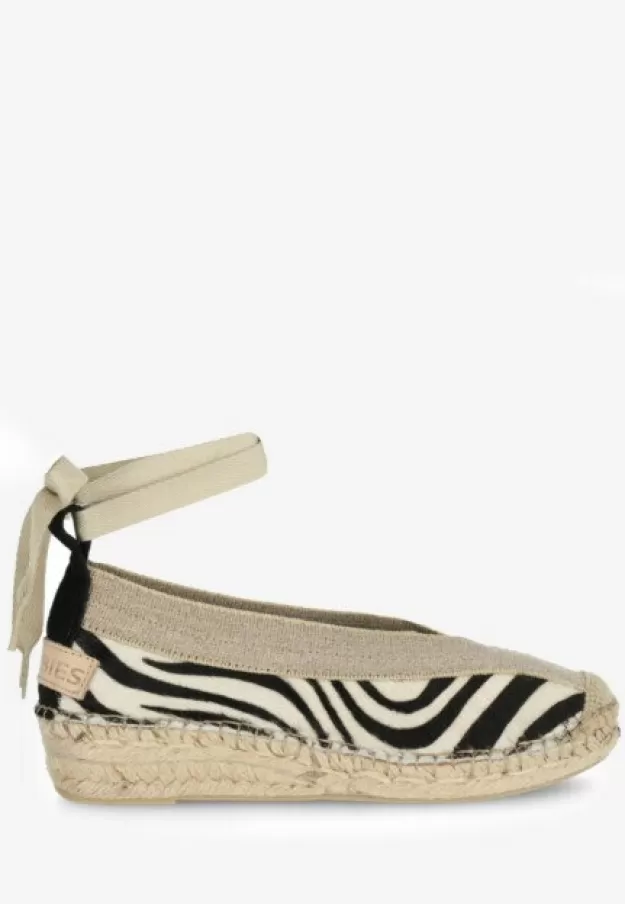 Shabbies Amsterdam Espadrilles | Loafers*Espadrille Palma Kimono Zebra White/Black