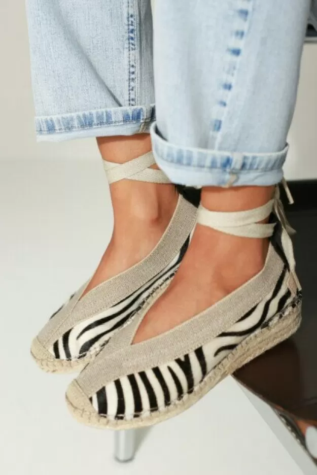 Shabbies Amsterdam Espadrilles | Loafers*Espadrille Palma Kimono Zebra White/Black