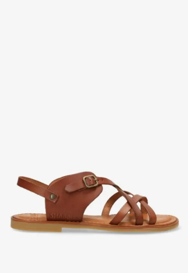 Shabbies Amsterdam Sandals*Sandal Angel Cross Cognac